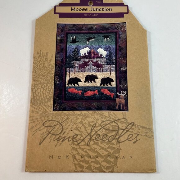 Moose Junction Quilt Applique Pattern Pine Needles Designs 31.5" x 40" UNCUT - Picture 3 of 8